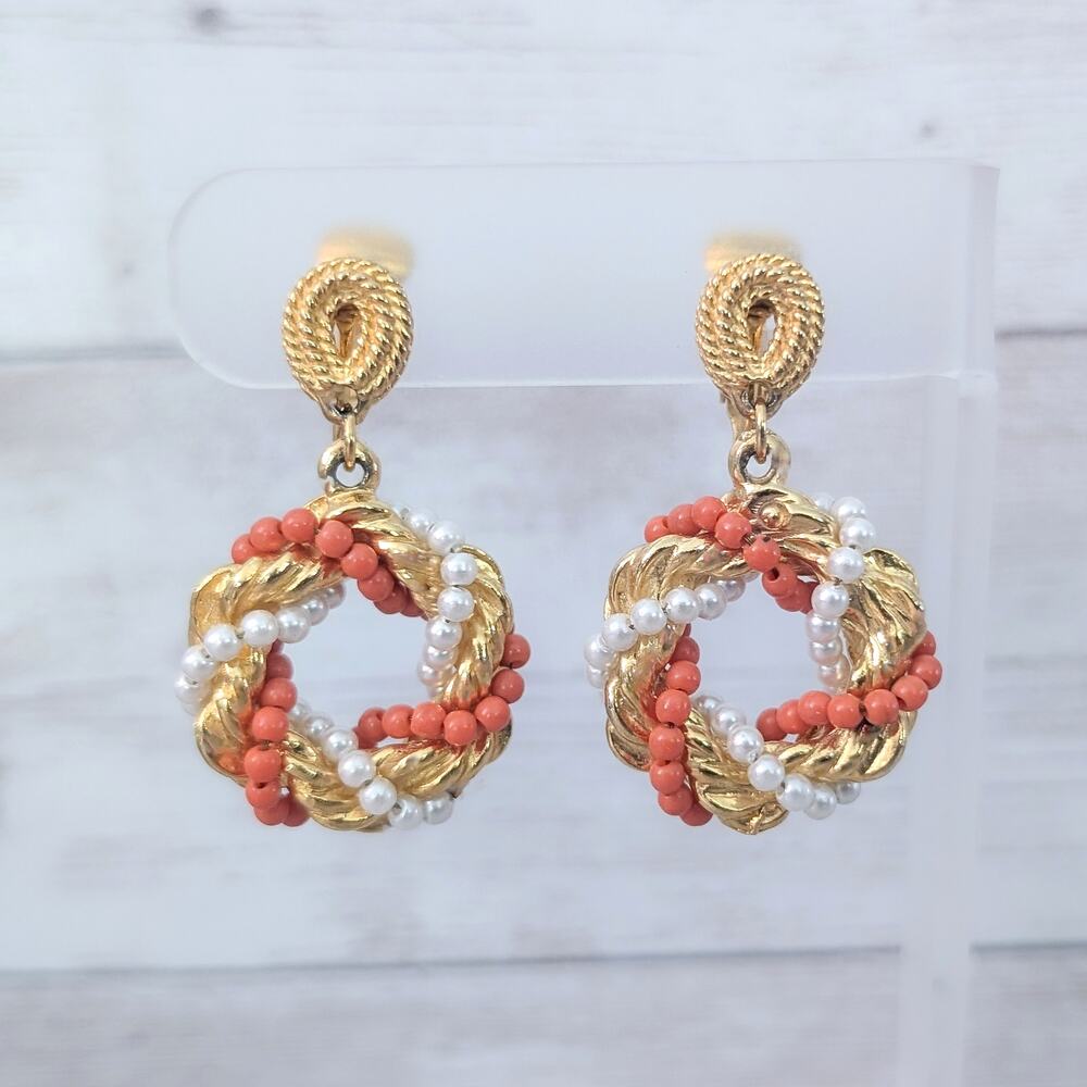 Vintage Goldette Clip On Earrings Stunning Dangle Earrings 1970's or Earlier